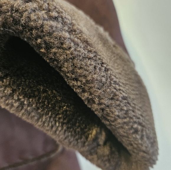 Shearling long coat. Size M. Real fur trim. - Picture 6 of 15